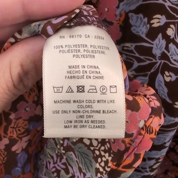 Anthropologie: Maeve Ruffled Orange And Brown Blouse - Picture 7 of 8